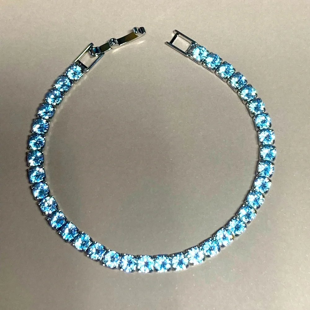 🌟 Platinum Plated Diamond Tennis Bracelet